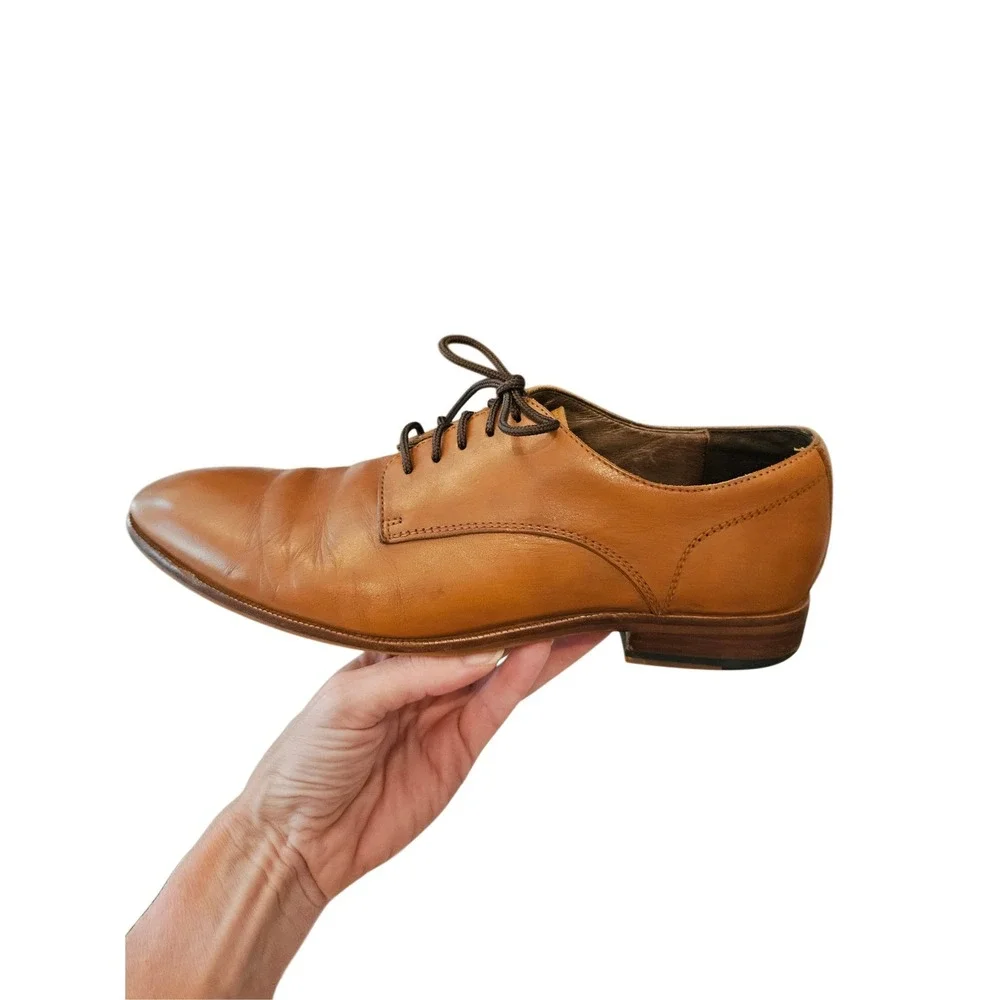 Blake Mckay T4 Leather Oxford Derby Dress Shoes Tan Men Size 9.5 Business Casual